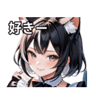 猫耳のツートンカラー ＆ いたずらな笑顔（個別スタンプ：35）