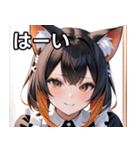 猫耳のツートンカラー ＆ いたずらな笑顔（個別スタンプ：40）