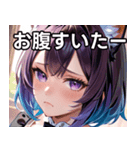 猫耳のグラデーションヘア ＆ 物憂げな表情（個別スタンプ：28）