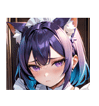 猫耳のグラデーションヘア ＆ 物憂げな表情0（個別スタンプ：5）