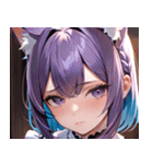 猫耳のグラデーションヘア ＆ 物憂げな表情0（個別スタンプ：6）