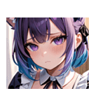 猫耳のグラデーションヘア ＆ 物憂げな表情0（個別スタンプ：10）