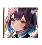 猫耳のグラデーションヘア ＆ 物憂げな表情0（個別スタンプ：14）