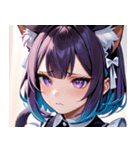 猫耳のグラデーションヘア ＆ 物憂げな表情0（個別スタンプ：15）