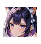 猫耳のグラデーションヘア ＆ 物憂げな表情0（個別スタンプ：17）