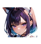 猫耳のグラデーションヘア ＆ 物憂げな表情0（個別スタンプ：20）