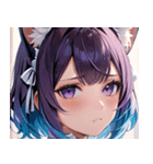 猫耳のグラデーションヘア ＆ 物憂げな表情0（個別スタンプ：22）