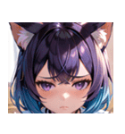 猫耳のグラデーションヘア ＆ 物憂げな表情0（個別スタンプ：25）