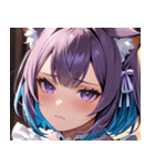 猫耳のグラデーションヘア ＆ 物憂げな表情0（個別スタンプ：26）
