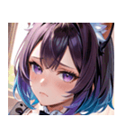猫耳のグラデーションヘア ＆ 物憂げな表情0（個別スタンプ：28）