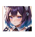 猫耳のグラデーションヘア ＆ 物憂げな表情0（個別スタンプ：29）