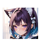猫耳のグラデーションヘア ＆ 物憂げな表情0（個別スタンプ：33）