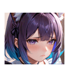 猫耳のグラデーションヘア ＆ 物憂げな表情0（個別スタンプ：36）
