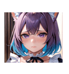 猫耳のグラデーションヘア ＆ 物憂げな表情0（個別スタンプ：37）