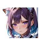 猫耳のグラデーションヘア ＆ 物憂げな表情0（個別スタンプ：39）