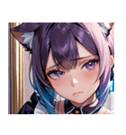 猫耳のグラデーションヘア ＆ 物憂げな表情0（個別スタンプ：40）