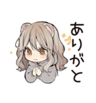 フェレットちゃんのぬくぬくおうち時間（個別スタンプ：3）