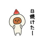 頭になにかをのせた人スタンプ/夏（個別スタンプ：25）