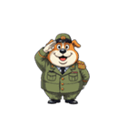 【敬礼犬 3】（個別スタンプ：3）