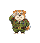 【敬礼犬 3】（個別スタンプ：5）