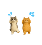 動く！2匹はぽっちゃりねこ（個別スタンプ：24）