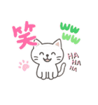 日常挨拶使いやすい白猫さんスタンプ（個別スタンプ：28）