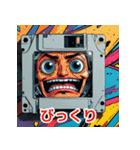 表情いろいろ古いフロッピー（個別スタンプ：6）