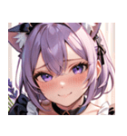 猫耳のラベンダー色の髪 ＆ 照れ笑い0（個別スタンプ：5）