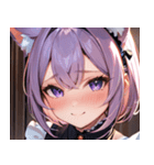 猫耳のラベンダー色の髪 ＆ 照れ笑い0（個別スタンプ：12）