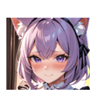 猫耳のラベンダー色の髪 ＆ 照れ笑い0（個別スタンプ：17）
