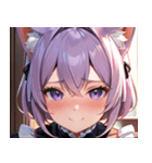 猫耳のラベンダー色の髪 ＆ 照れ笑い0（個別スタンプ：23）