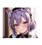 猫耳のラベンダー色の髪 ＆ 照れ笑い0（個別スタンプ：24）