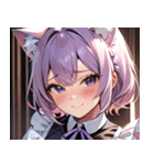 猫耳のラベンダー色の髪 ＆ 照れ笑い0（個別スタンプ：26）