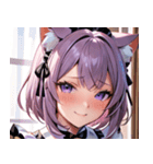 猫耳のラベンダー色の髪 ＆ 照れ笑い0（個別スタンプ：27）