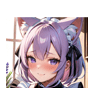 猫耳のラベンダー色の髪 ＆ 照れ笑い0（個別スタンプ：29）