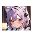 猫耳のラベンダー色の髪 ＆ 照れ笑い0（個別スタンプ：32）