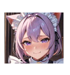 猫耳のラベンダー色の髪 ＆ 照れ笑い0（個別スタンプ：36）