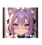 猫耳のラベンダー色の髪 ＆ 照れ笑い0（個別スタンプ：37）
