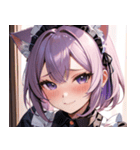 猫耳のラベンダー色の髪 ＆ 照れ笑い0（個別スタンプ：38）