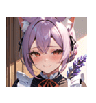猫耳のラベンダー色の髪 ＆ 照れ笑い0（個別スタンプ：39）