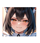 猫耳の黒髪 ＆ ドヤ顔0（個別スタンプ：1）
