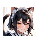 猫耳の黒髪 ＆ ドヤ顔0（個別スタンプ：2）