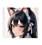 猫耳の黒髪 ＆ ドヤ顔0（個別スタンプ：3）