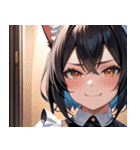 猫耳の黒髪 ＆ ドヤ顔0（個別スタンプ：5）