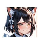 猫耳の黒髪 ＆ ドヤ顔0（個別スタンプ：6）