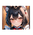 猫耳の黒髪 ＆ ドヤ顔0（個別スタンプ：7）
