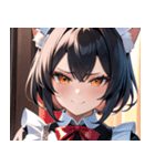 猫耳の黒髪 ＆ ドヤ顔0（個別スタンプ：9）