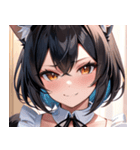 猫耳の黒髪 ＆ ドヤ顔0（個別スタンプ：11）