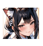 猫耳の黒髪 ＆ ドヤ顔0（個別スタンプ：13）