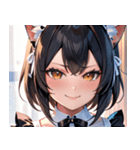 猫耳の黒髪 ＆ ドヤ顔0（個別スタンプ：15）